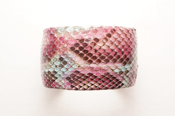 Luxury Cuff Python Leather Bracelets - Infinity Red Python Golden